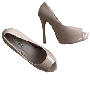 Kayleen Nude Patent Platform Stiletto Heels | 8.5